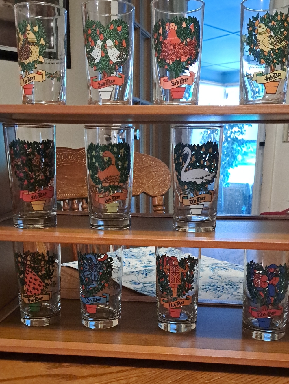 Indiana Glass Multicolor 12 Days of Christmas Glass Tumbler Set
